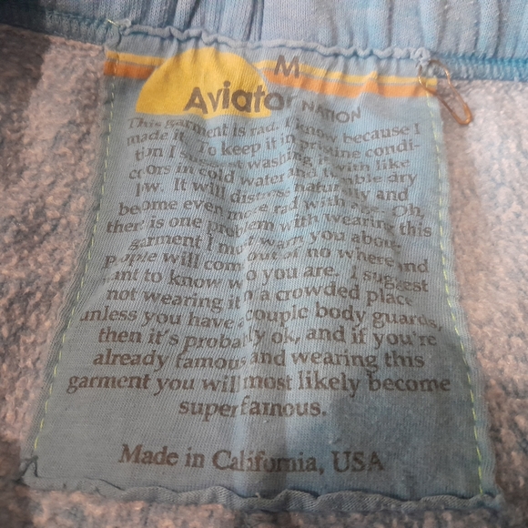 Aviator Nation Logo Sweatpants, Sky Blue, Size Medium - Picture 4 of 4